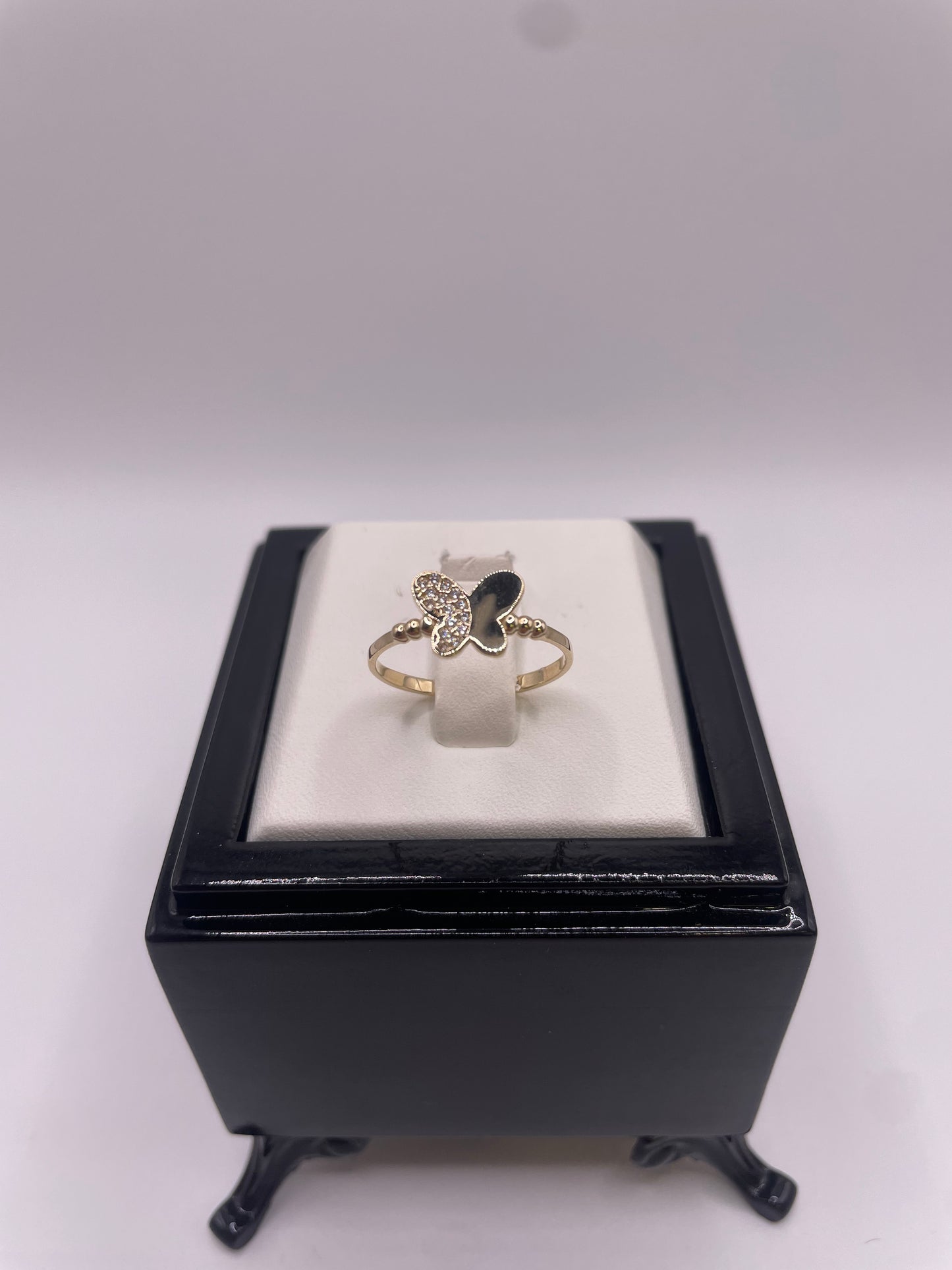 Schmetterling Goldring mit Steinen