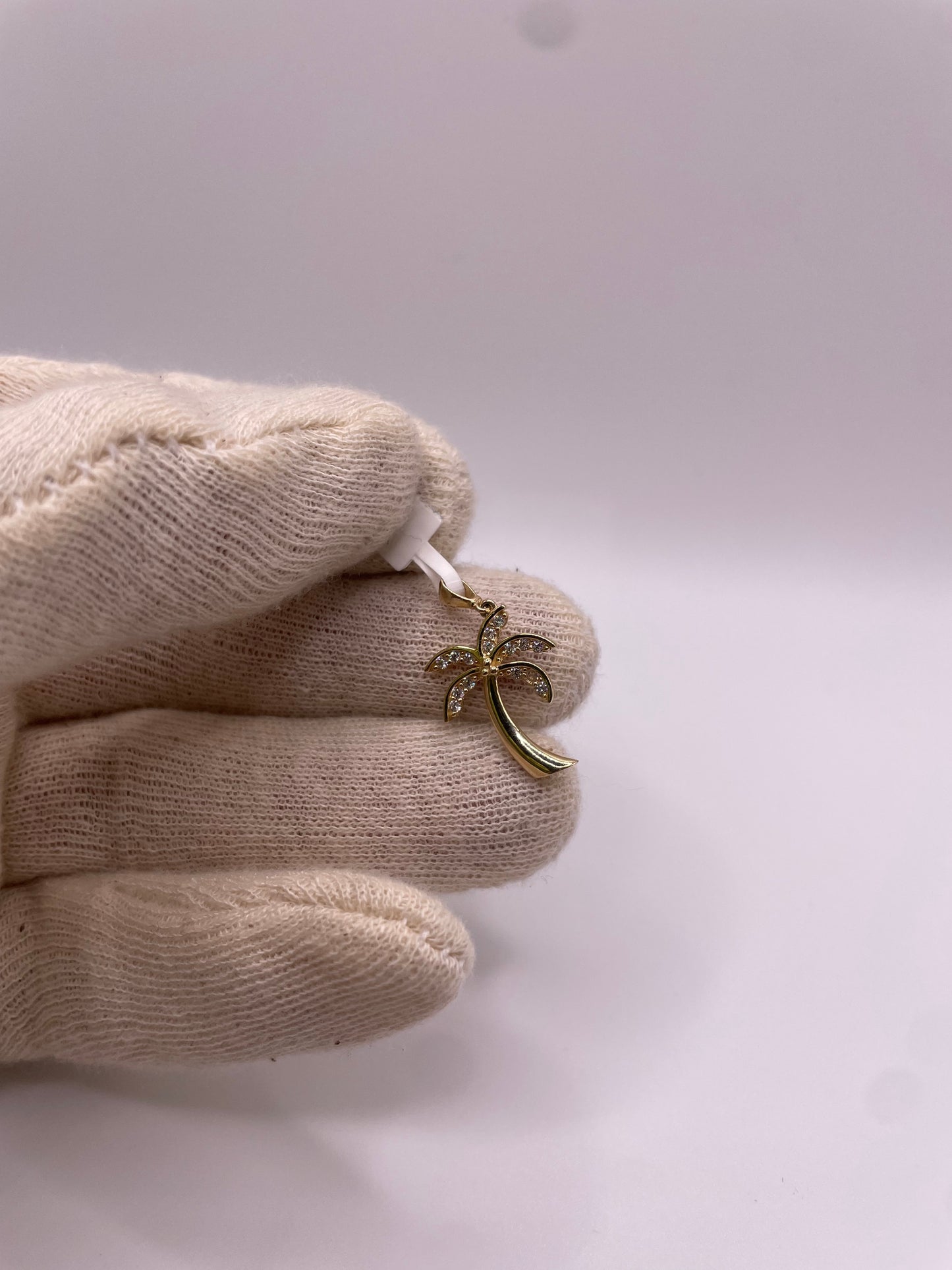 Goldanhänger Palme mit Steinen