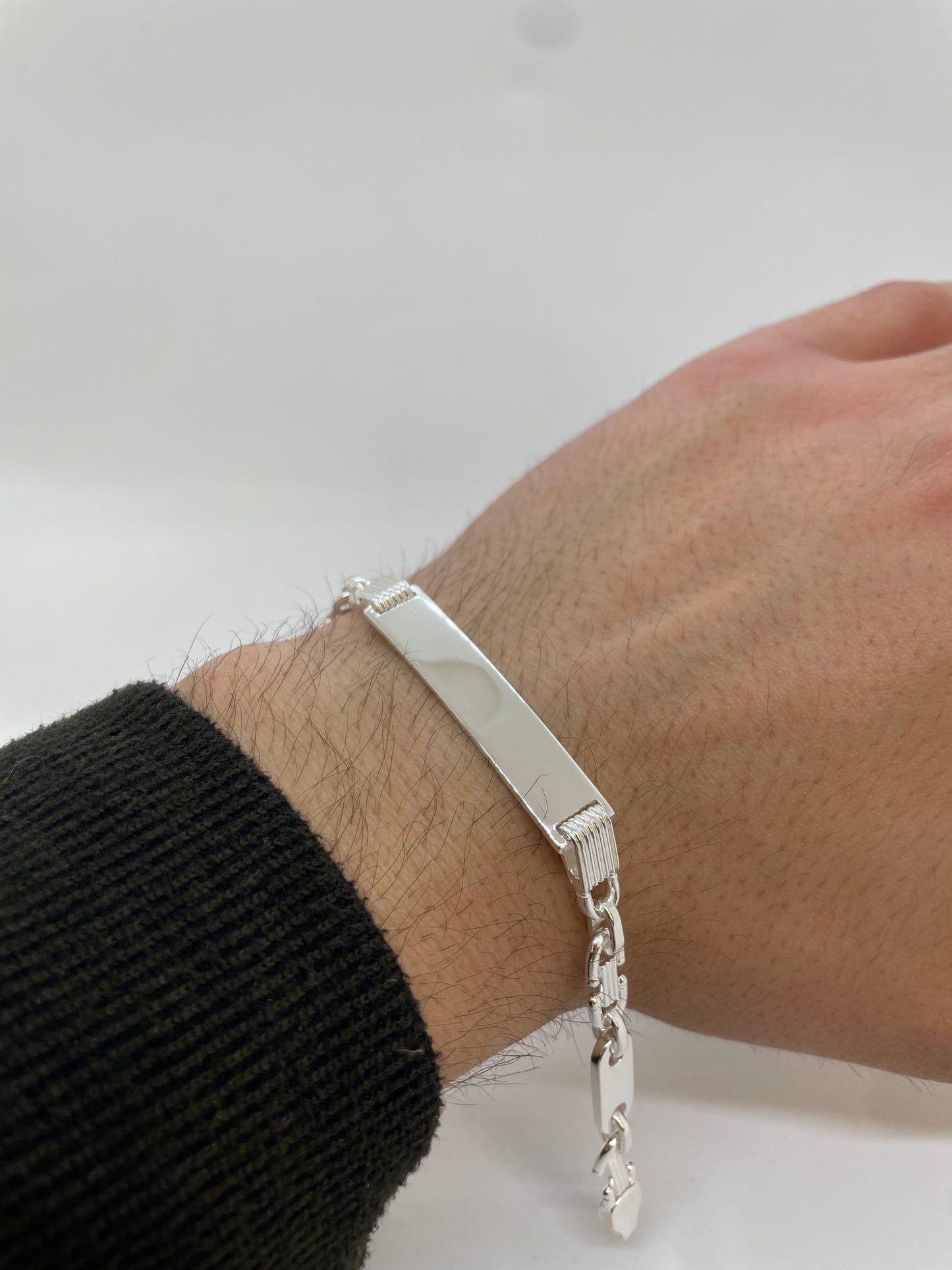 Silber Plattenarmband mit Gravurfläche