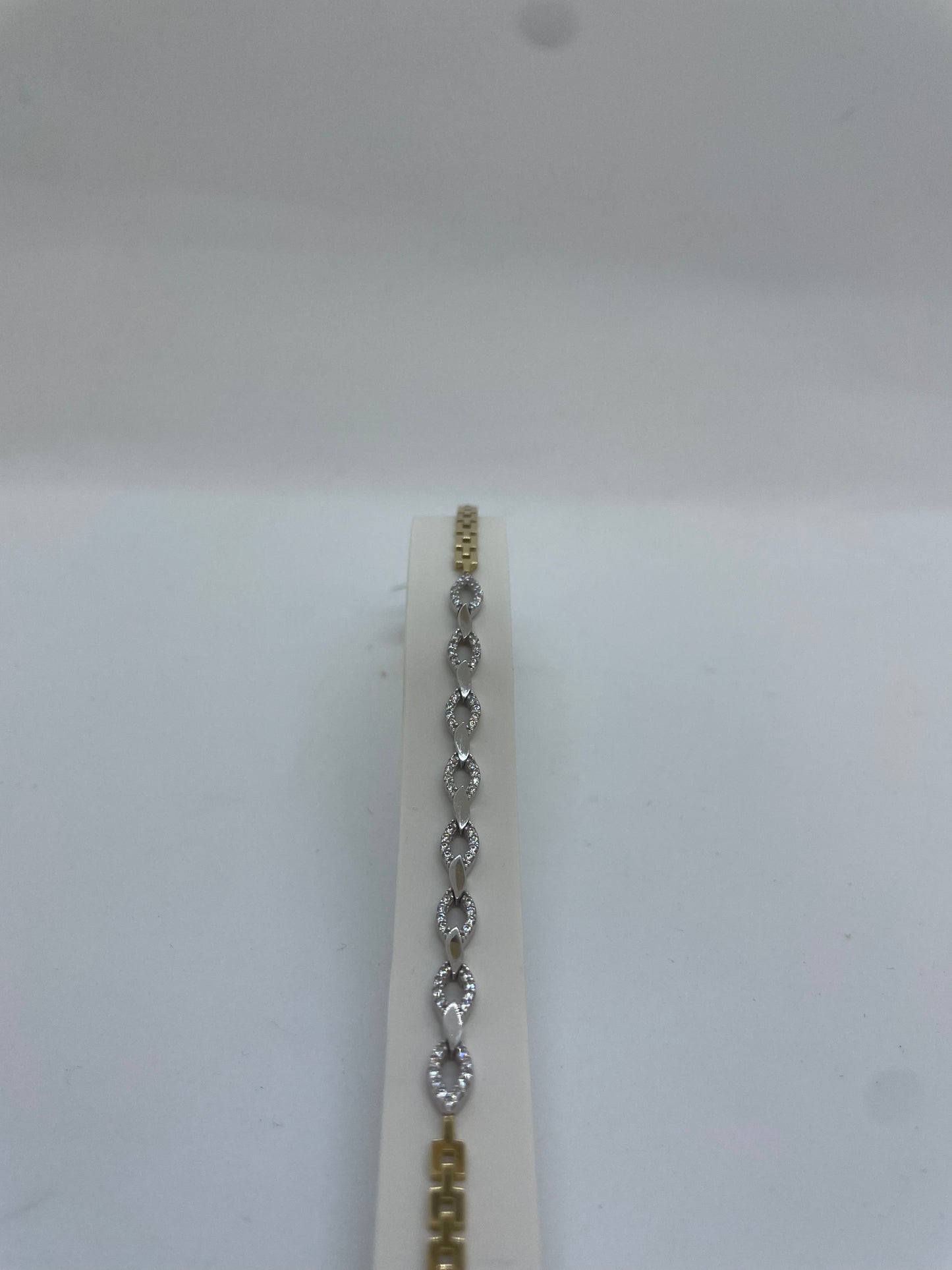 Goldarmband bicolour mit Zirkonia Steinen