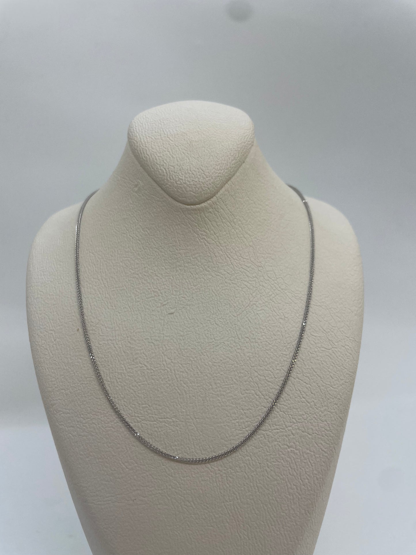 Weissgold Kette eckig